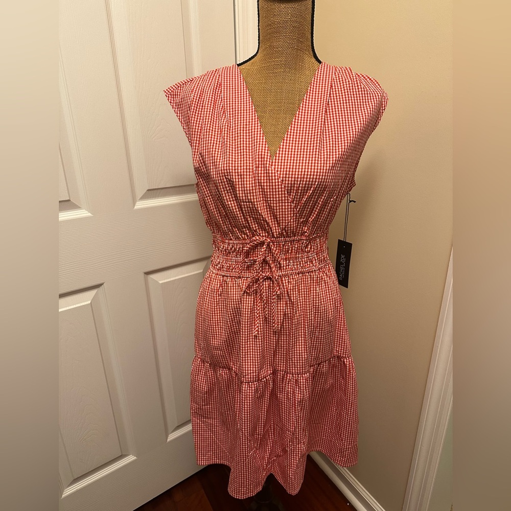 NWT Rachel Zoe Red and White Gingham Dress size small